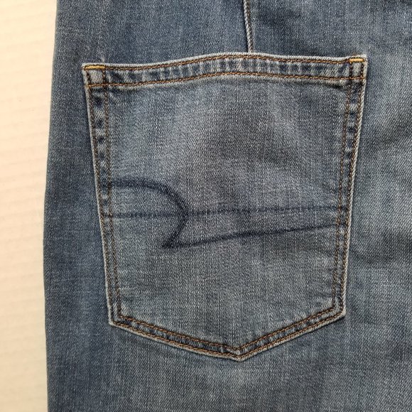 American Eagle skort 18 distressed frayed tie side wrap denim jean cut off waist - Picture 11 of 16